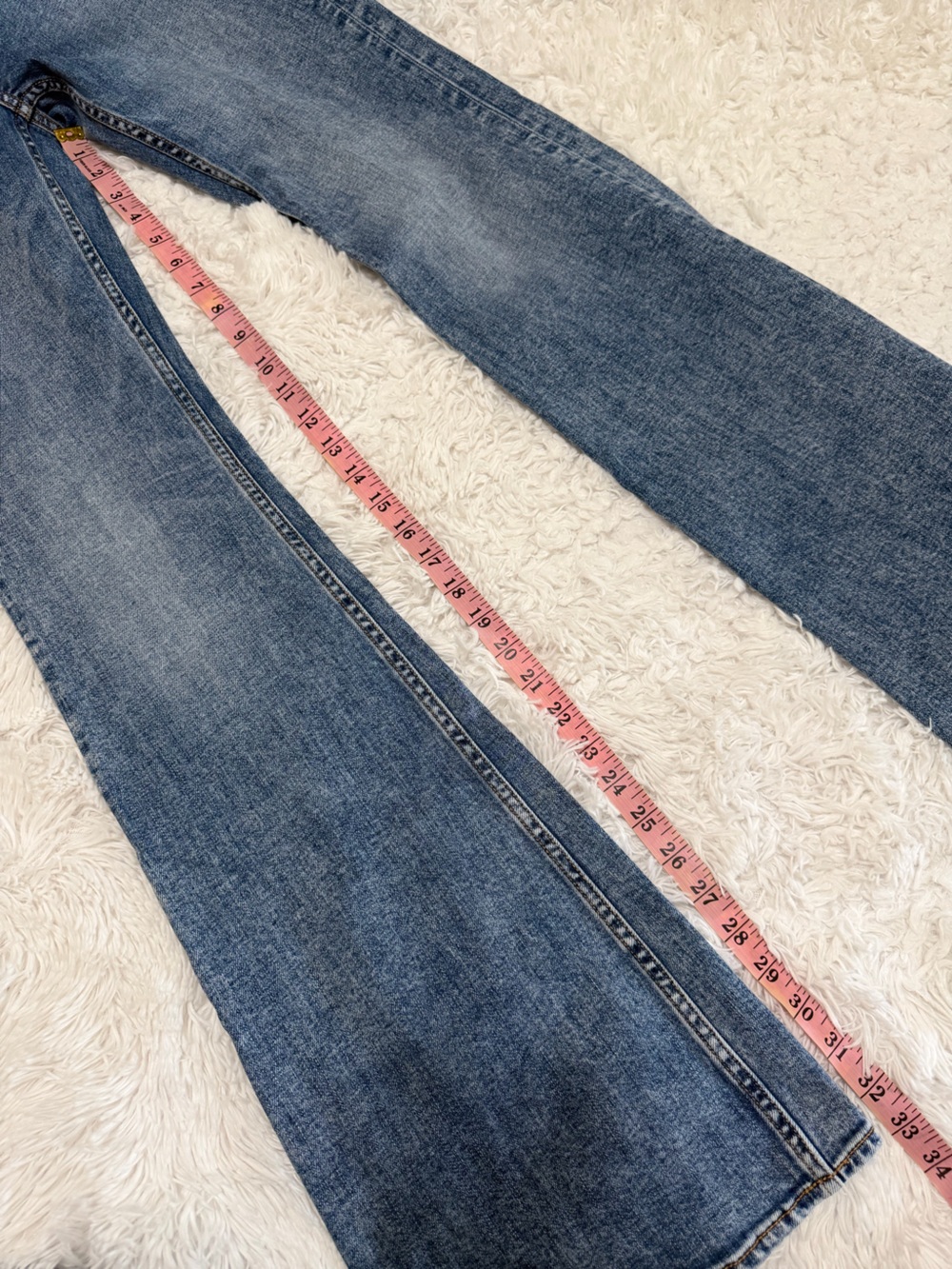 Rag & Bone | Casey High Rise Flare Jeans Norwalk Blue Boho Retro 70s - Picture 10 of 16